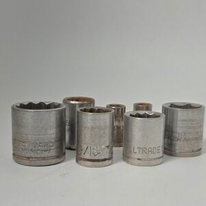 Used Various Shallow Sockets Assorted Sizes *See Pics For List #988